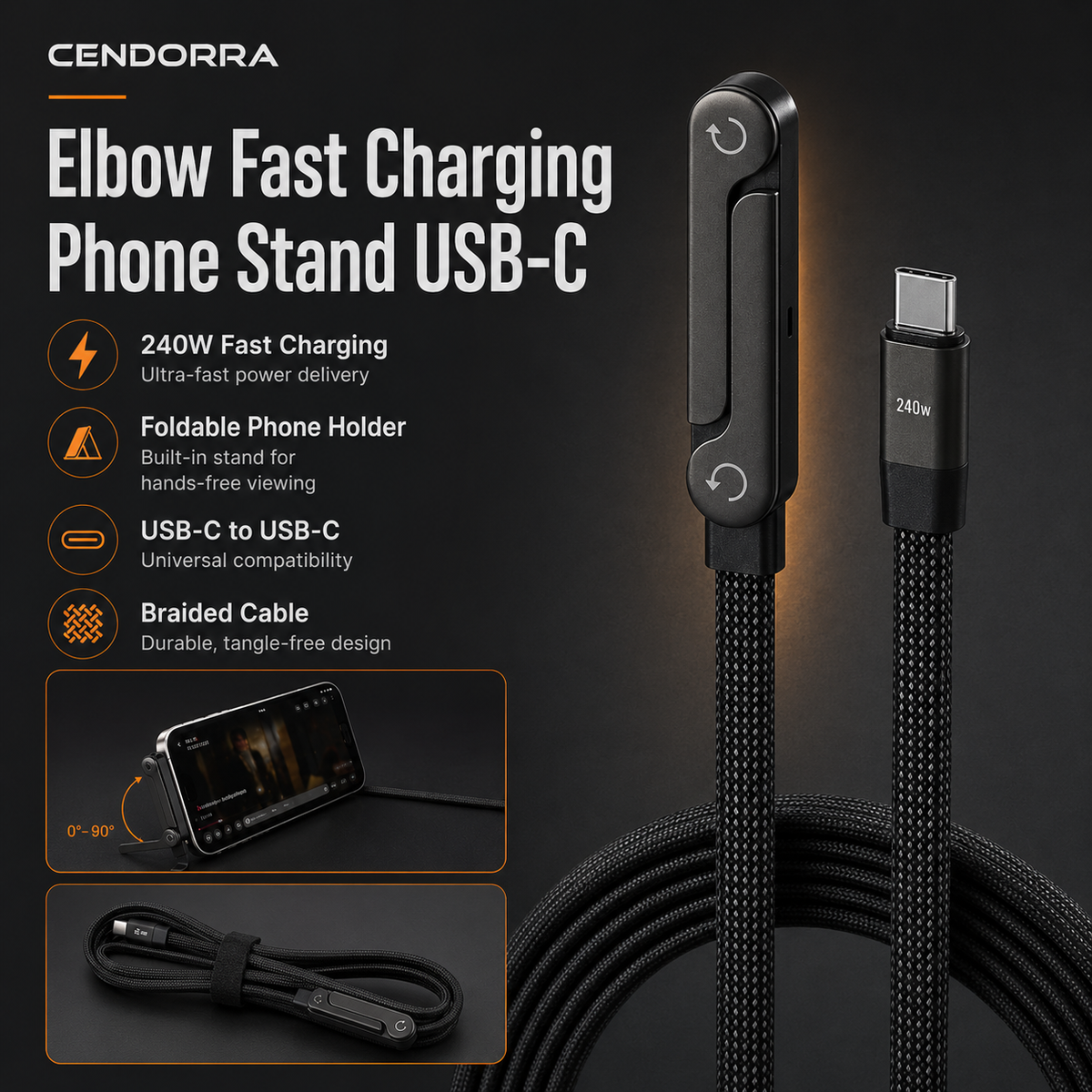 Elbow Fast Charging Phone Stand USB-C
