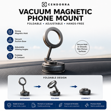 Vacuum Magnetic Suction Phone Mount – Foldable Adjustable Phone Holder